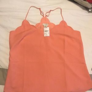 J Crew Scallop Cami- Coral Blossom
